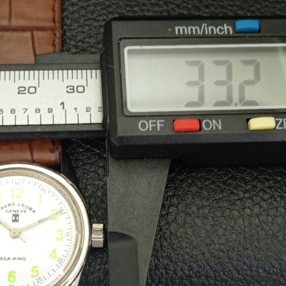 Vintage 1974 Favre Leuba Manual Mens Silver Watch W/Leather Strap - Picture 7 of 9